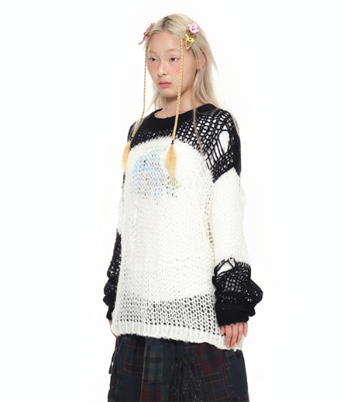 Open Weave Mesh Knit_mono