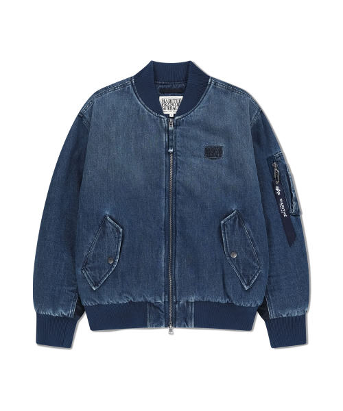 MARITHE X ALPHA INDUSTRIES MA-1 JUMPER blue