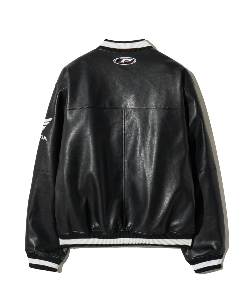 Wappen Leather Varsity Jacket_Black