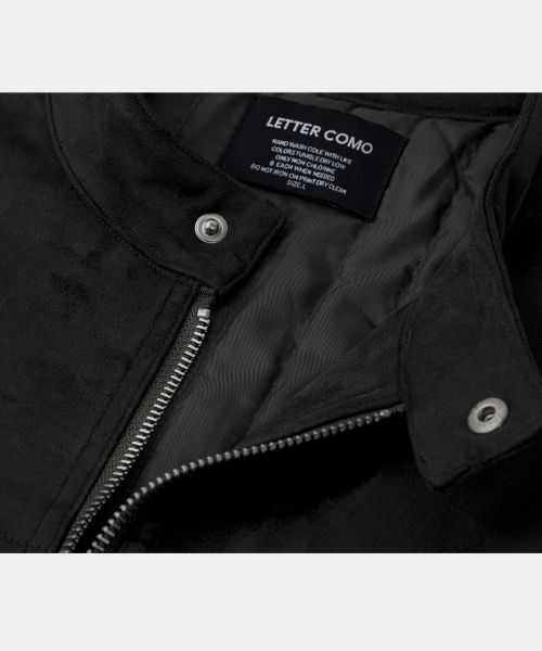 Racer Suede blouson jacket black