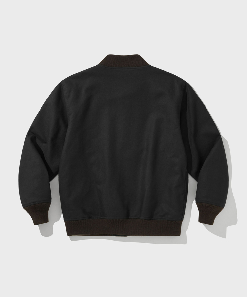 HEAVY MOLESKIN BOMBER JACKET [Black Ink]