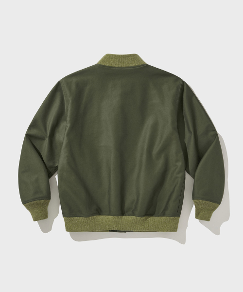 HEAVY MOLESKIN BOMBER JACKET [Olive Brunch]