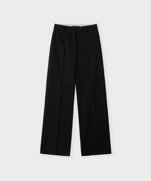 side slit long trousers_black