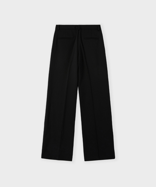 side slit long trousers_black