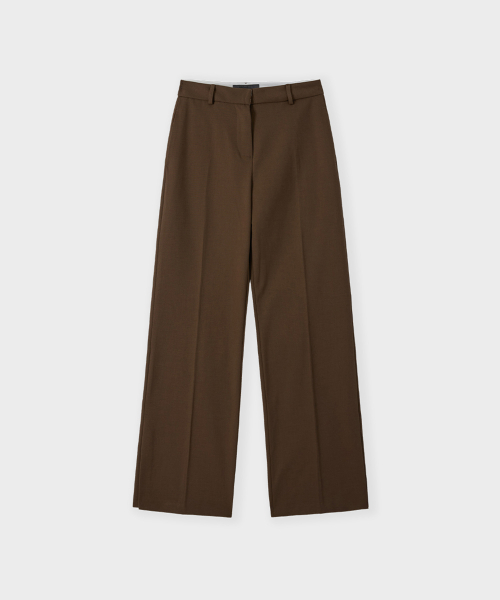 side slit long trousers_brown