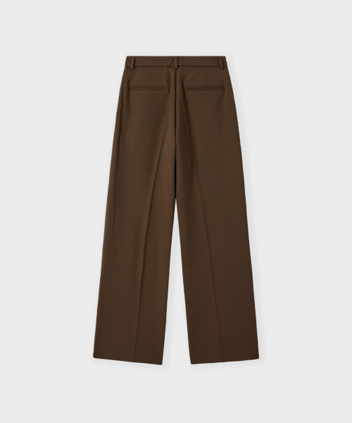 side slit long trousers_brown