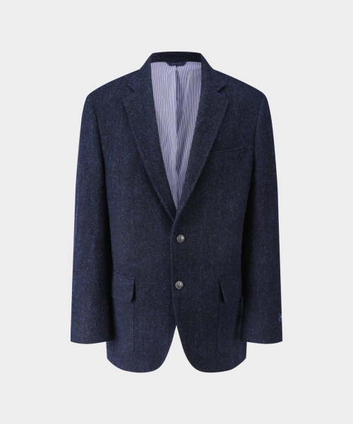 Жакет Harris Tweed мешочного силуэта (Navy) (BBJSMMF402)