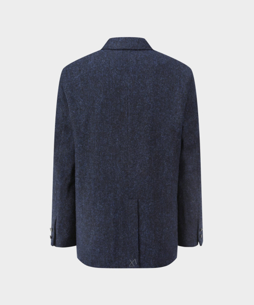 Жакет Harris Tweed мешочного силуэта (Navy) (BBJSMMF402)