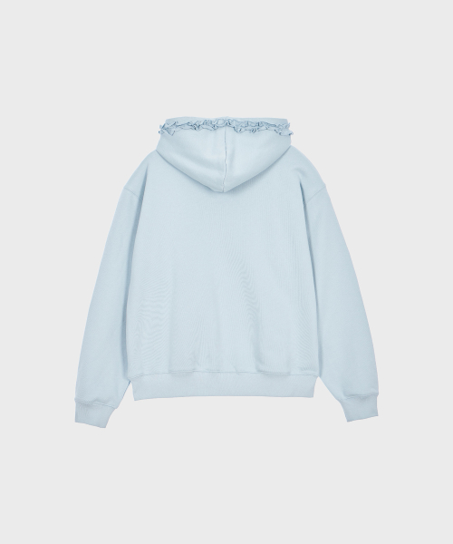 Frill Hoodie Zip-up (светлый синий)