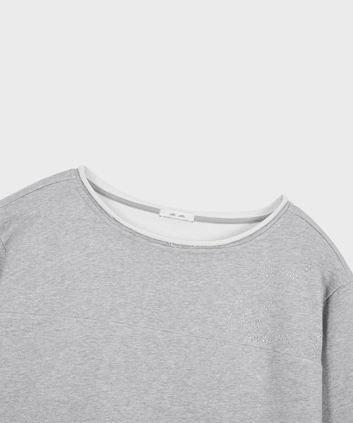 Star Off-shoulder Sweatshirt (серый)