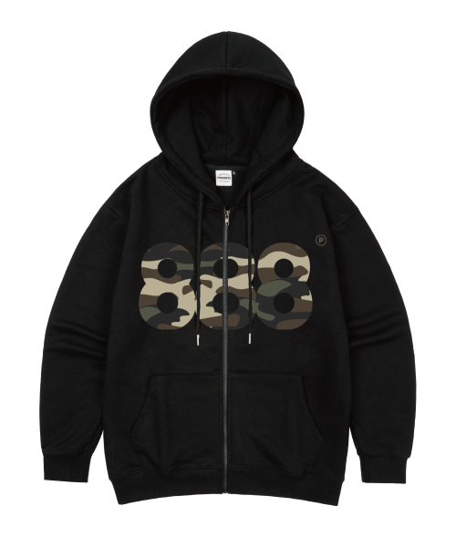 Оверсайз худи на молнии CAMO NUMBER.888 (без начеса) 3 COLORS