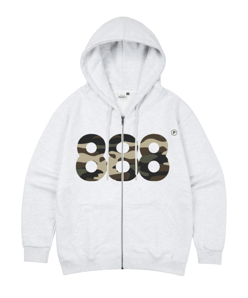 Оверсайз худи на молнии CAMO NUMBER.888 (без начеса) 3 COLORS