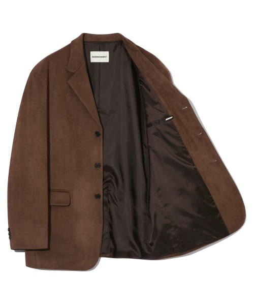Замшевый блейзер на трех пуговицах Dark Brown