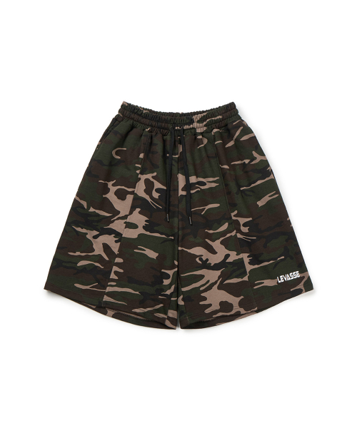 Бермуды из футера с силиконовым логотипом Green Camo