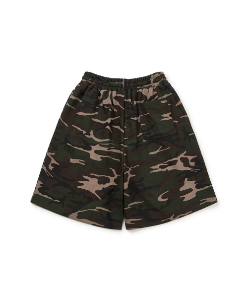 Бермуды из футера с силиконовым логотипом Green Camo