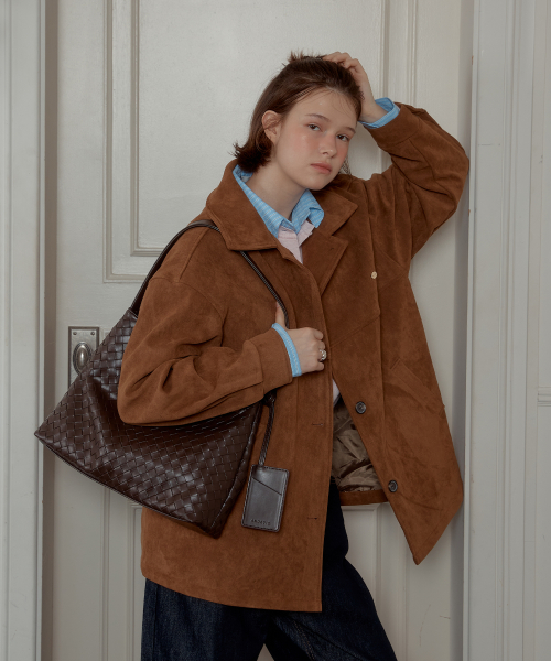 ANC SUEDE SINGLE JACKET_BROWN