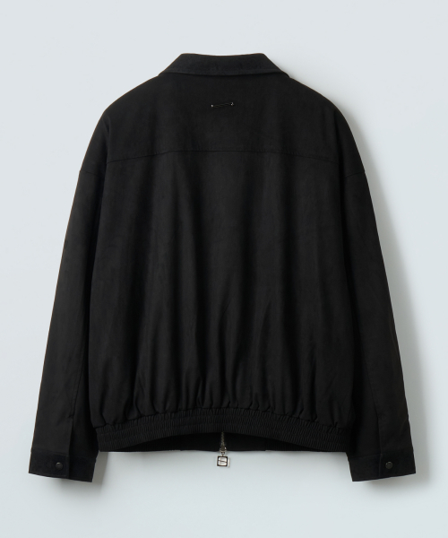 Замшевый бомбер из смесовой кожи (Black)