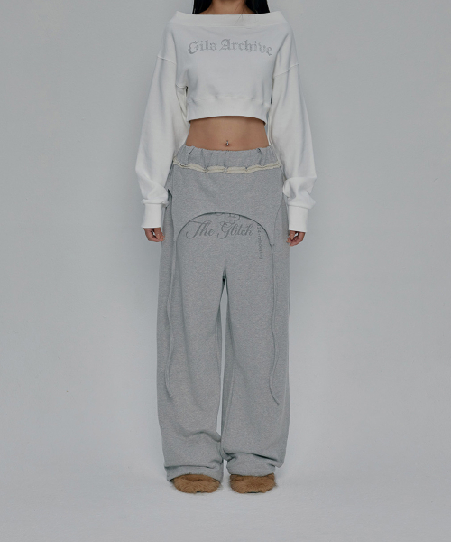 OVERLAP SCRIPT SWEATPANTS_GREY