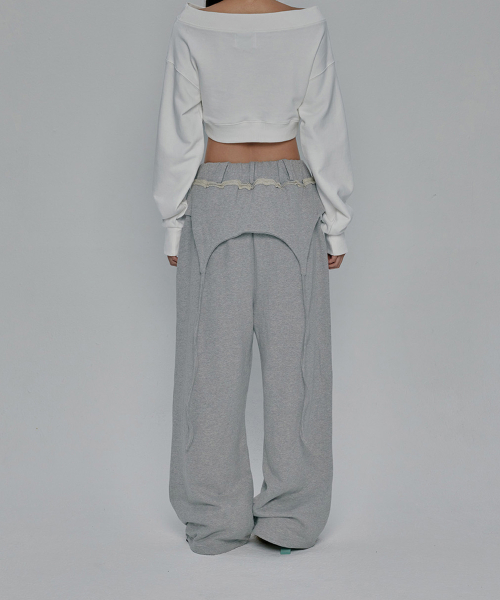 OVERLAP SCRIPT SWEATPANTS_GREY