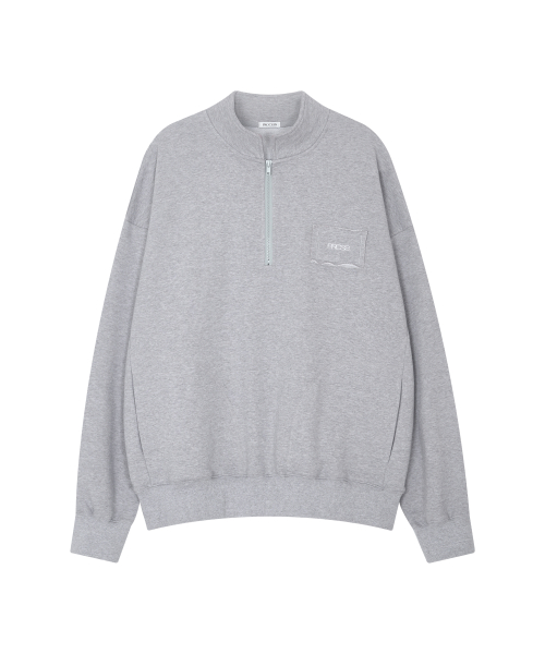 Sporty Half Zip-up - Melange серый