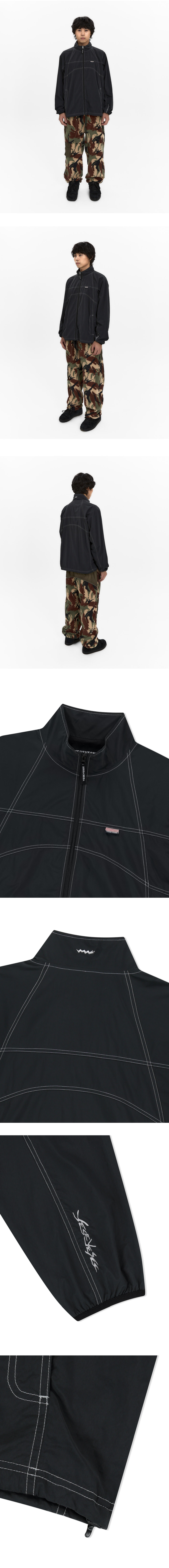 Y.E.S Nylon Track Jacket Black