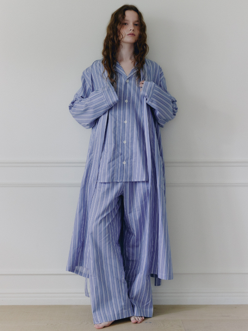 Хлопковый халат-кардиган Take — Denim Blue
