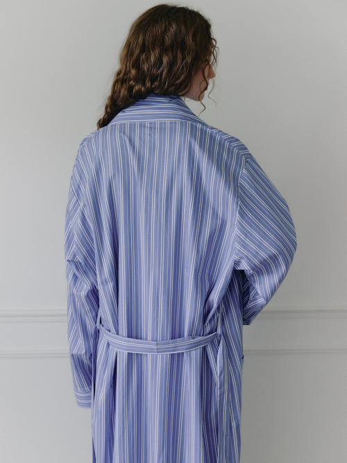 Хлопковый халат-кардиган Take — Denim Blue