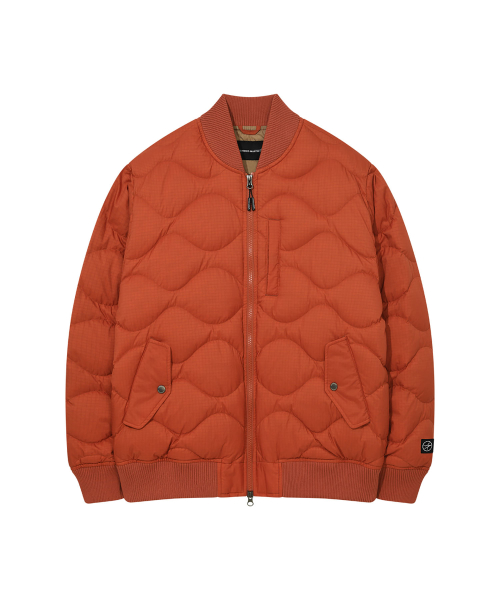 WAVE QUILTED BLOUSON JUMPER (ORANGE)