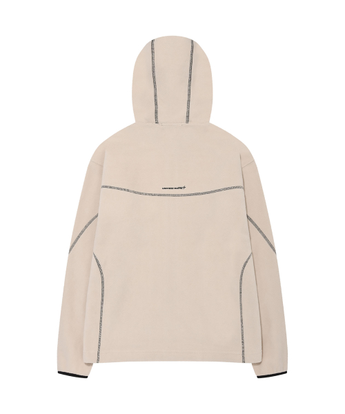 STITCH POINT FLEECE HOOD ZIP-UP (IVORY)