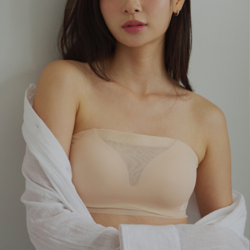 [3PCS] Nudy Mesh Off Shoulder - 2Color