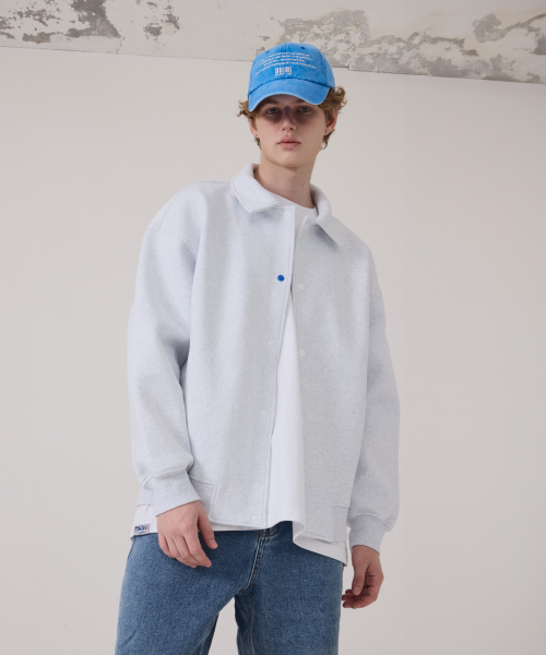 [L~4XL] Базовая куртка varsity оверсайз_White