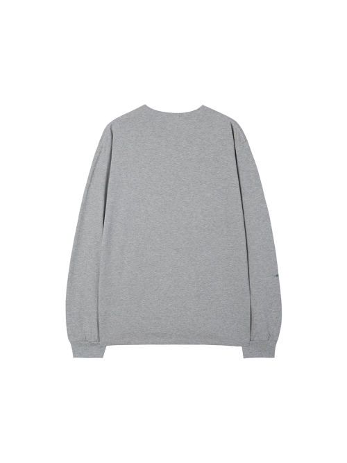 Star patchwork long sleeve tee_melange серый