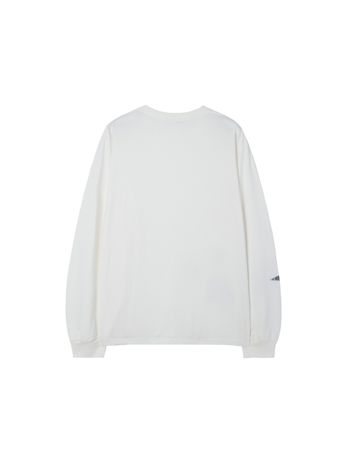 Star patchwork long sleeve tee_ivory