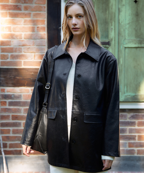 SHEEN LEATHER HALF куртка [чёрный]