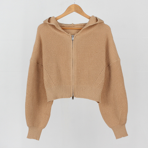 Two-Way Hooded Zip-Up Long-Sleeve Knit кардиган (8 Colors)