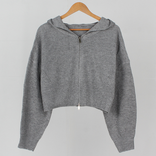 Two-Way Hooded Zip-Up Long-Sleeve Knit кардиган (8 Colors)