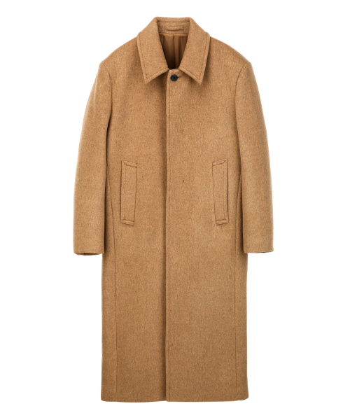 Шерстяное пальто мак структурированное Beige IECO5F001I2