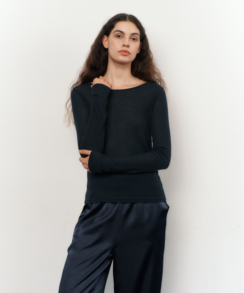 MERINO WOOL T-SHIRT / тёмно-синий