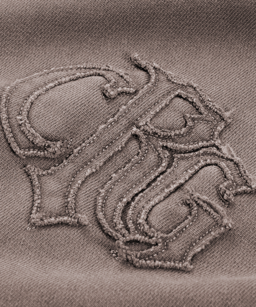 LOGO APPLIQUE HOODIE PIGMENT BROWN