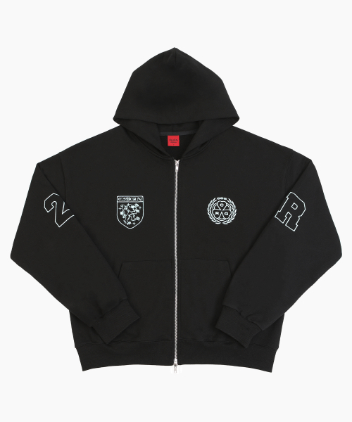 CLUB JERSEY ZIP-UP HOODIE BLACK