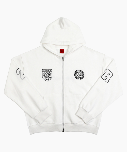 CLUB JERSEY ZIP-UP HOODIE RAW WHITE
