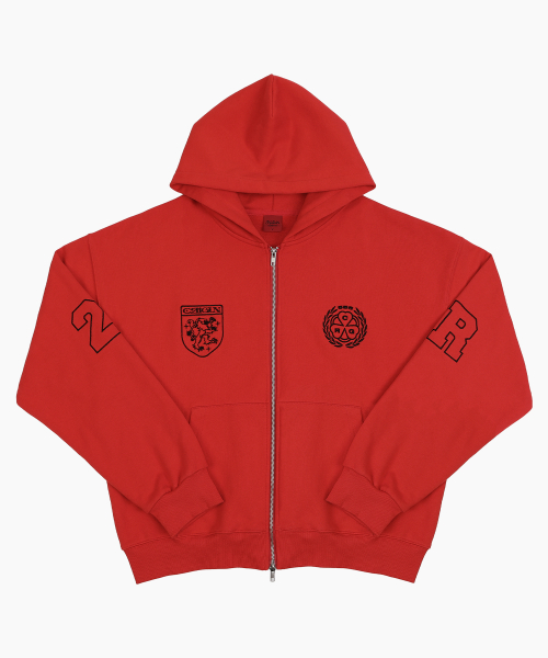 CLUB JERSEY ZIP-UP HOODIE RED