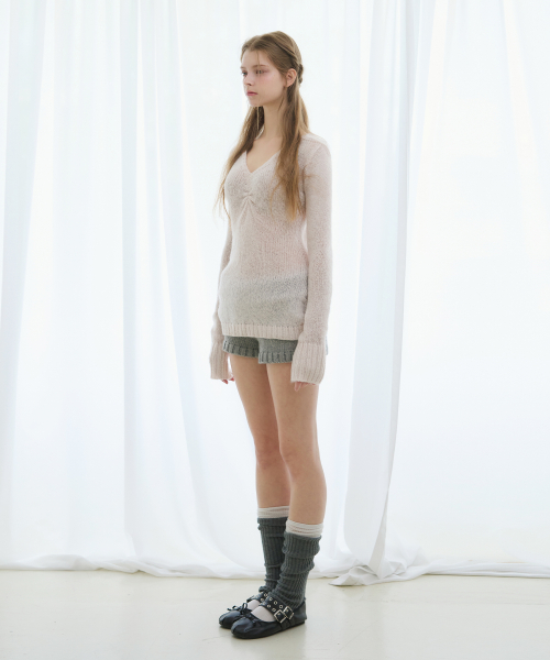 Свободный трикотажный топ Aisa из мохера [Baby Pink]