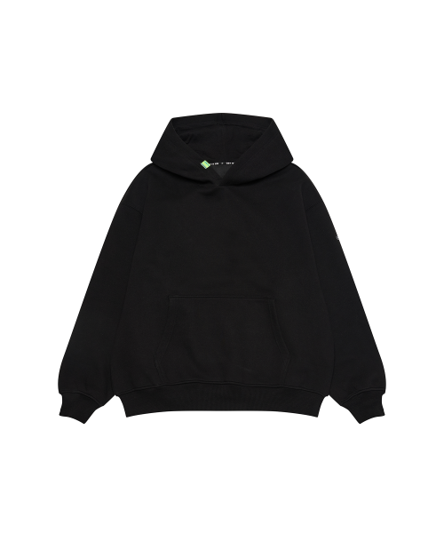 [L~4XL] Фирменное оверсайз худи Black
