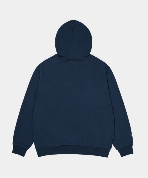 CREW LOGO HOODIE NAVY