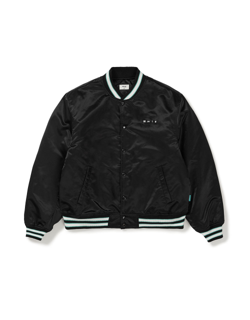 [Mmlg] CPC SATIN VARSITY JACKET (BLACK)