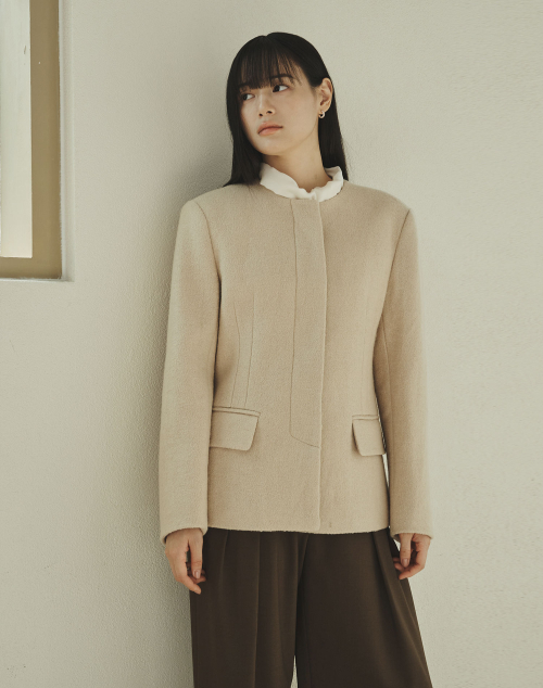 Шерстяная куртка с круглым вырезом ROUNDNECK WOOL JACKET 2COLOR