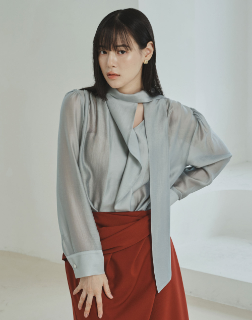 SHIRRING TIE BLOUSE блузка с завязками 5 цветов