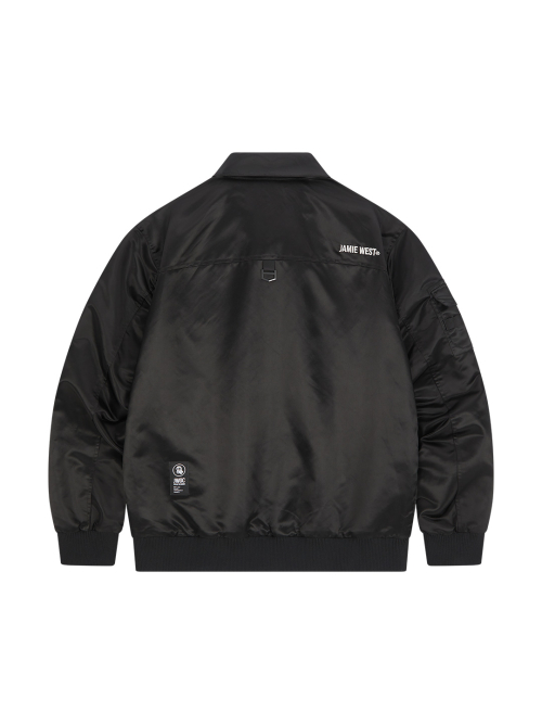 Нейлоновый бомбер с воротником (Black)