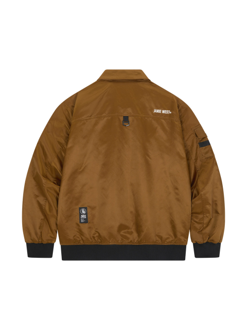 Нейлоновый авиатор-куртка с акцентным воротником (Brown)